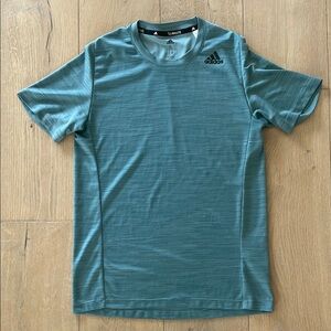 Adidas ClimaLite Mens Athletic T Shirt Teal Short Sleeve Crew Neck Size S